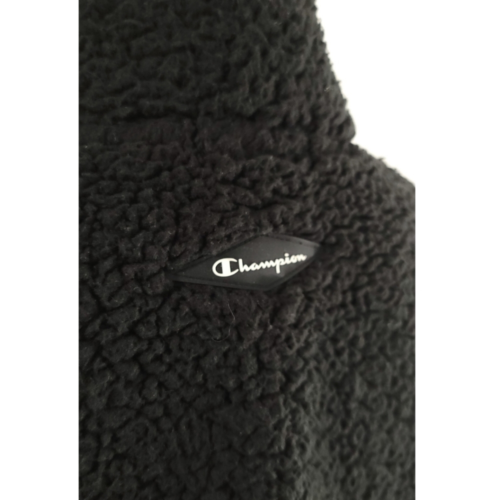 Champion 1/4 Zip Sherpa Teddy Bear  Pullover Sweatshirt Jacket Black sz XL - Picture 5 of 7